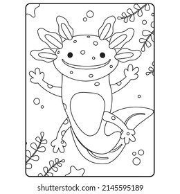 Axolotl-Farbseiten für Kinder