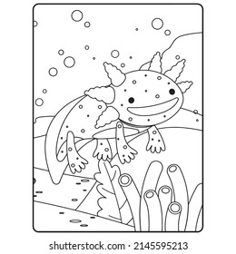 Axolotl Coloring pages for kids