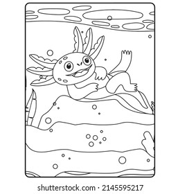 Axolotl Coloring pages for kids