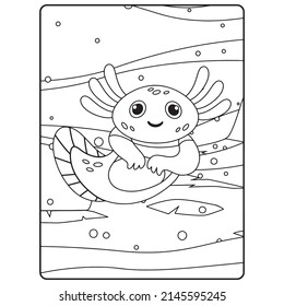 Axolotl Coloring pages for kids