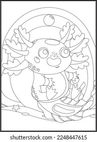 Axolotl Coloring Pages for kids .