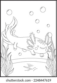 Axolotl Coloring Pages for kids .