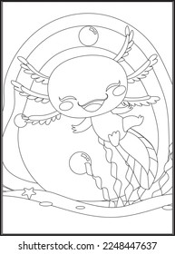 Axolotl Coloring Pages for kids .