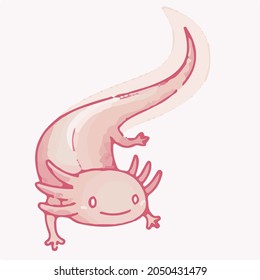axolotl cute colored creature art