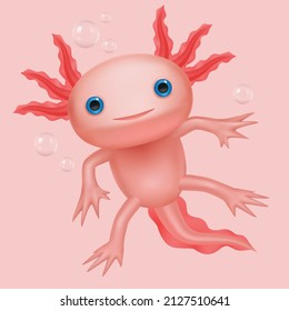 axolotl cute Vektortrend neu