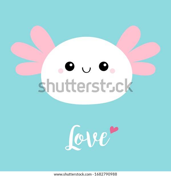 Axolotl Face Icon Mexican Salamander White Stock Vector Royalty Free