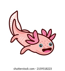 axolotl flat icon vector isolated