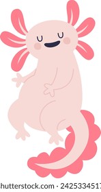 Axolotl Divertido Anfibio Ilustración Vectorial