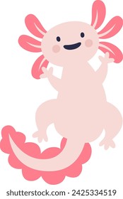 Axolotl Divertido Anfibio Ilustración Vectorial