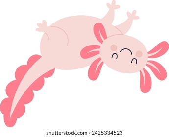 Axolotl Divertido Anfibio Ilustración Vectorial