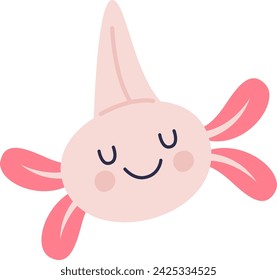 Axolotl Divertido Anfibio Ilustración Vectorial