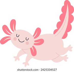 Axolotl lustige amphibische Vektor-Illustration