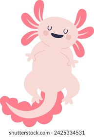 Axolotl Divertido Anfibio Ilustración Vectorial