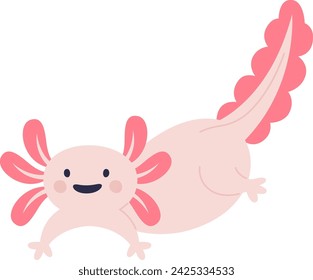 Axolotl Divertido Anfibio Ilustración Vectorial