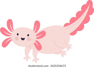 Axolotl Divertido Anfibio Ilustración Vectorial