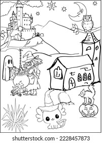 Axolotl Halloween Coloring Page for kids