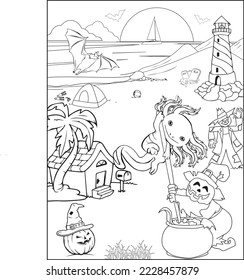 Axolotl Halloween Coloring Page for kids