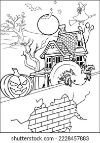 Axolotl Halloween Coloring Page for kids