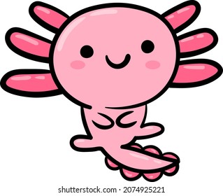 Axolotl icon. Hand drawn vector illustration.