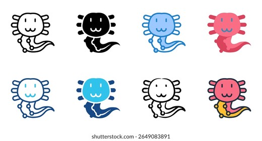 Axolotl icon set multiple style collection 
