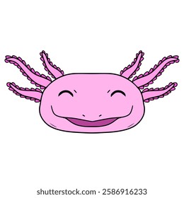 axolotl illustration hand drawn isolated vector