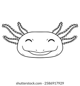 axolotl illustration hand drawn outline vector