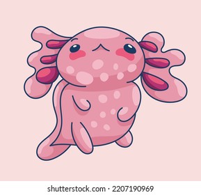 Axolotl Kawaii Style Cute Cartoon Character Stock Vector (Royalty Free ...