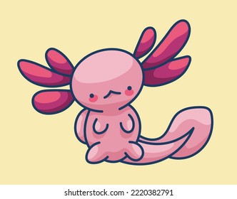 Axolotl in kawaii style, cute cartoon character