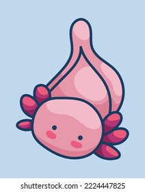 Axolotl in kawaii style, cute cartoon character