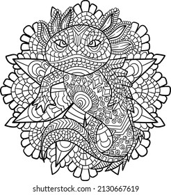 Axolotl Mandala Coloring Pages for Adults