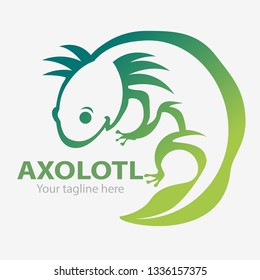 Axolotl or Mexican salamander vector, as a symbol or logo to save the environment.