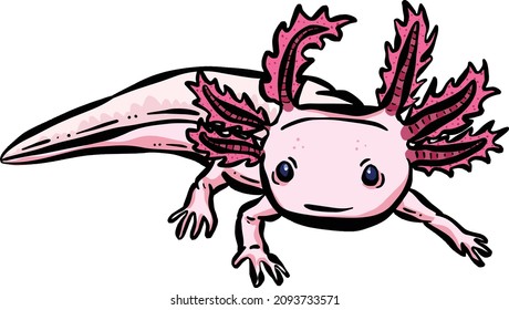 Ilustración del logotipo de pescado de Axolotl Sea Creature