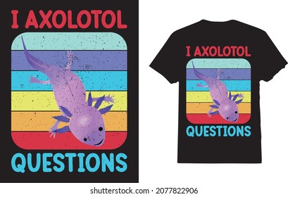 Axolotl Shirt Women's Kids Vintage Presentation Funny Cute Axolotl 