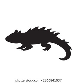 axolotl silhouette black white vector illustration