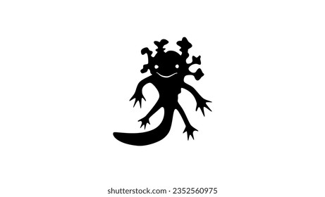 Axolotl silhouette, high quality vector