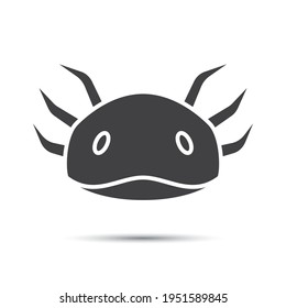 Icono de la silueta Axolotl. Símbolo escalable. Esquema en negro. Ilustración vectorial para uso en web, aplicaciones móviles, medios impresos y logotipo.