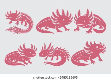 Axolotl Silhouette in Vector Art