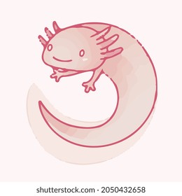 arte vectorial de color sonriente axolotl