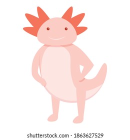 Axolotl smiling icon. Cartoon of axolotl smiling vector icon for web design isolated on white background