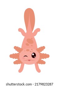 icono sonriente axolotl sobre fondo blanco