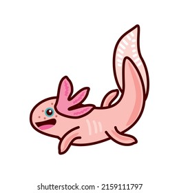 axolotl vector icon flat isolated