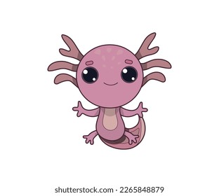 Axolotl vector isolated color icon. Axolotl animal vector icon. Axolotl icon