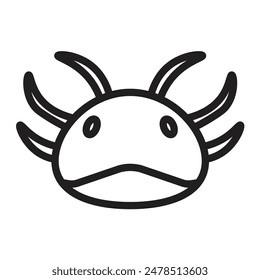 Axolotl Vector Line Icon Design