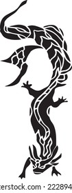 Axolotl Vector Stencil, Black and White