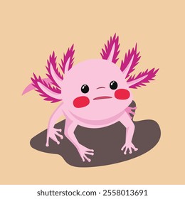 axotl salamanders a cartoon image of a pink gecko with a pink tail.