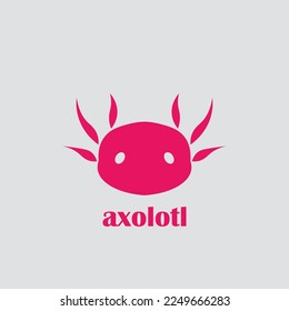 Axototl Tierkopf Logo Design in roter Farbe.