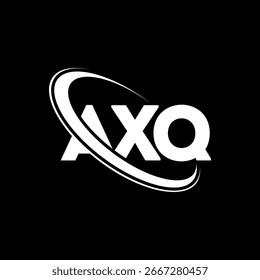 Logotipo de AXQ. Diseño del logotipo de la letra AXQ. Logotipo de AXQ con el círculo y el logotipo del monograma en mayúsculas. Tipografía AXQ para tecnología, negocio y marca inmobiliaria.