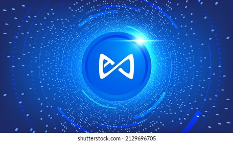 AXS token symbol with crypto currency themed banner.