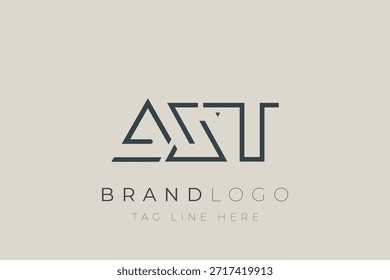 Logo-Design für abstrakte AXT-Buchstaben. Modernes Business-Logo-Design mit abstrakter Typografie und zeitgenössischem Stil