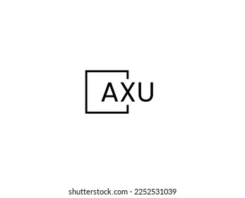 Letra AXU Ilustración del vector de diseño del logotipo inicial